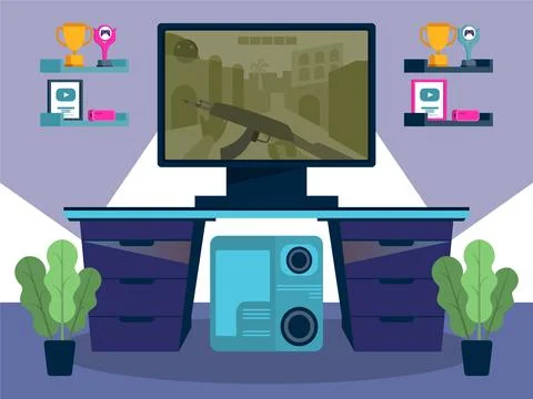 Gaming Pc Concept Illustration Stock Illustration