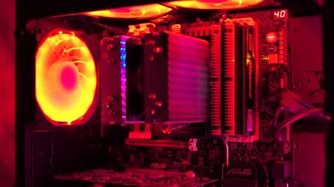 Gaming pc interior 9 Video stock 153684320