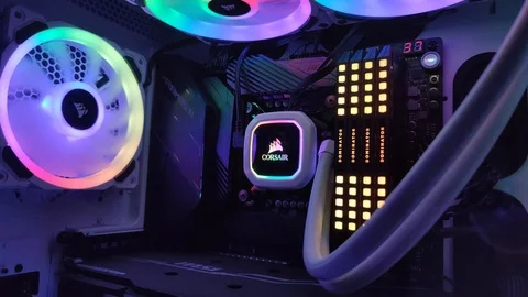Gaming PC RGB lights Stockbeeldmateriaal 128185063