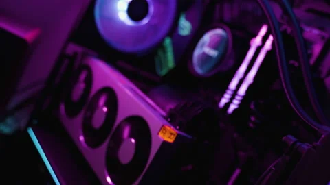 Gaming PC rig with liquid cooling setup ... | Stock Video | Pond5