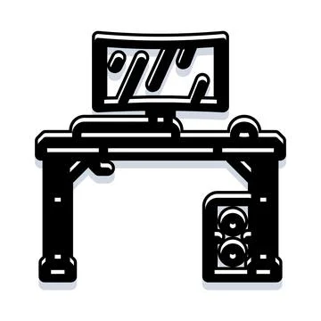 Gaming personal computer desktop setup illustration 스톡 일러스트