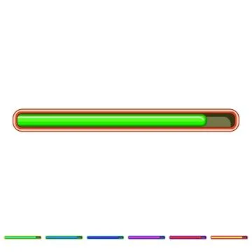 Gaming progress bar indicating loading or energy level Illustrazione stock