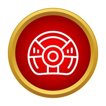 Gaming racing steering wheel device icon Stock Illustration