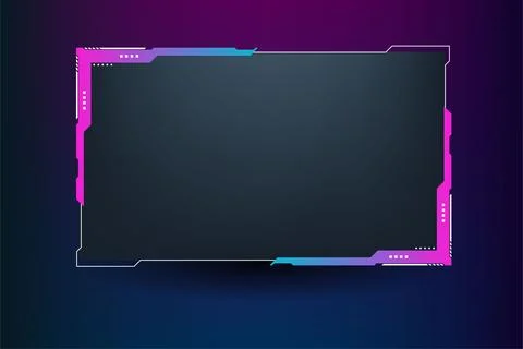Gaming screen panel design with pink and blue colors. Unique broadcast scre.. 스톡 일러스트