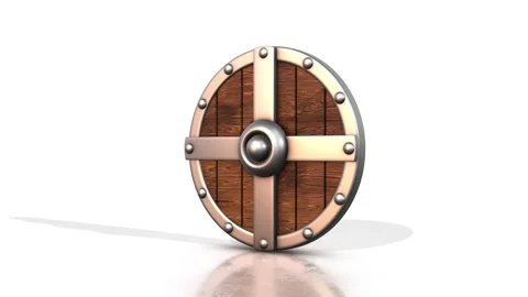 Gaming Shield 3D Rotating and Zooming Towards the Camera. Shield 3D Icon. 4K Stock Footage 284513594