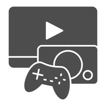 Gaming solid icon. Game console vector illustration isolated on white. Play Stock Illustration