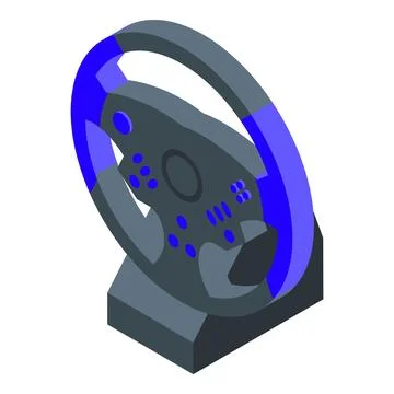 Gaming steering wheel with blue inserts for realistic racing experience Stockillustratie