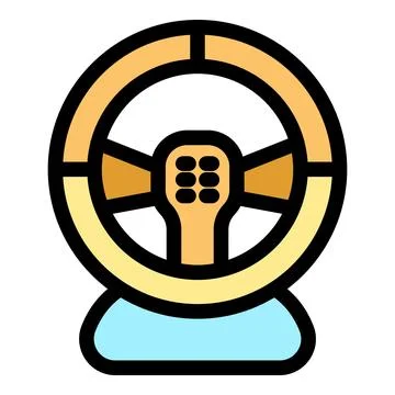 Gaming steering wheel with buttons for enhanced control and immersive racin.. Stock Illustration