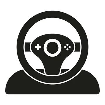 Gaming steering wheel controller icon for racing simulation Illustrazione stock