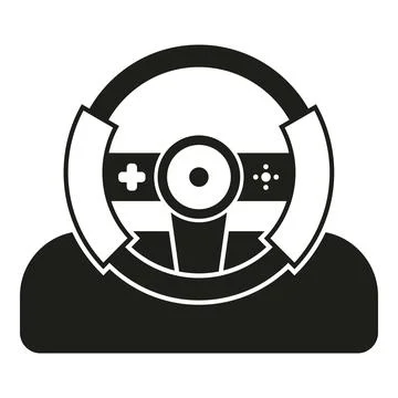Gaming steering wheel controller racing video game icon Stock Illustration