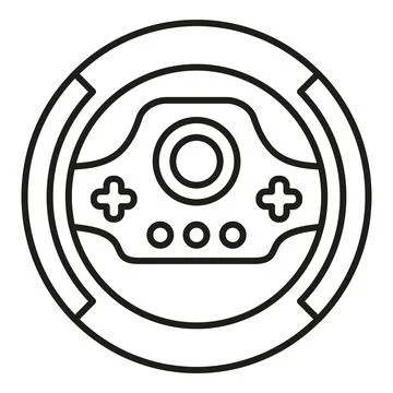 Gaming steering wheel controller racing video game icon Stock Illustration