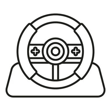 Gaming steering wheel controller simulating car racing Stock Illustration