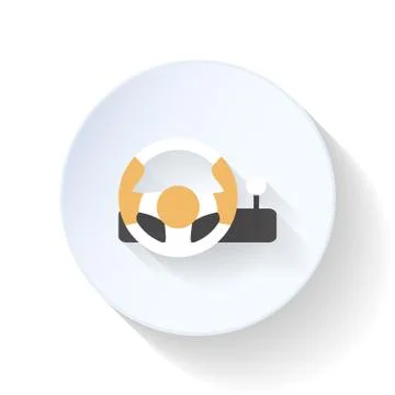 Gaming steering wheel flat icon Stock Illustration