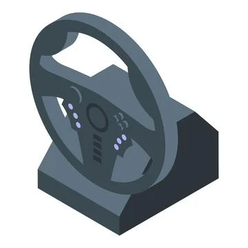 Gaming steering wheel with force feedback for realistic racing experience Stock Illustration