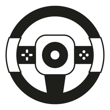 Gaming steering wheel icon representing car racing simulator Stock Illustration