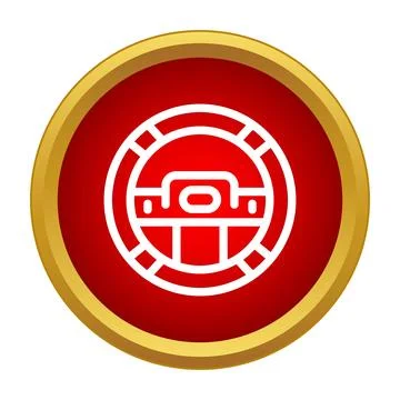 Gaming steering wheel icon representing car driving simulation 스톡 일러스트