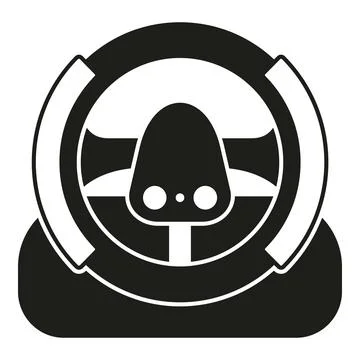 Gaming steering wheel icon symbolizing racing video games Illustrazione stock