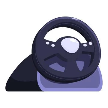 Gaming steering wheel on stand for playing racing games Stock Illustration