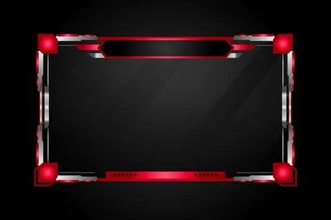 Gaming streaming panel overlay red design Stock Illustration