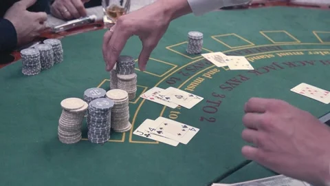 The gaming table in the casino, people making bets. Stock Footage 228489934