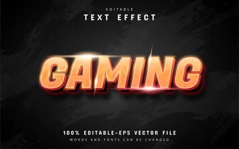 Gaming text effect with orange gradient Stock Illustration
