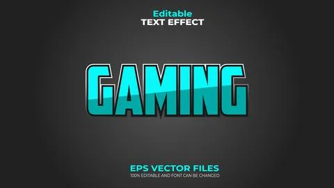 Gaming Type EPS Editable Text Effect and font can be changed 스톡 일러스트