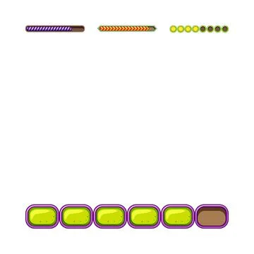 Gaming user interface level progress bar collection Ilustração Stock