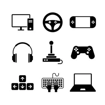 Gaming vector icon set on white background Stockillustratie