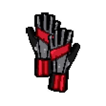 Gaming vr gloves pixel art vector illustration Stock Illustration