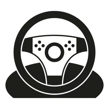 Gaming wheel controller icon for video racing games Stock Illustration