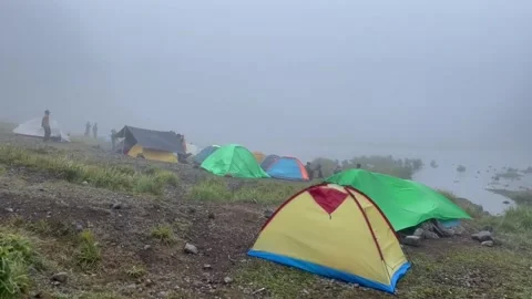 Gamkonora mountain camping Stock Footage 268529232