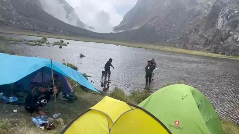 Gamkonora mountain camping Stock Footage 268529257