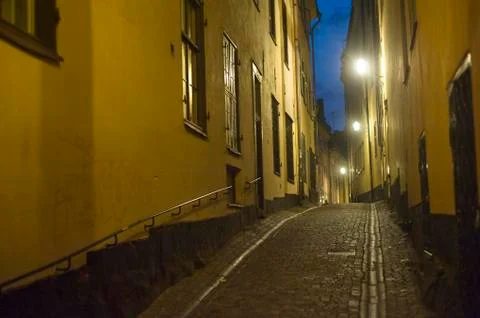 Gamla stan at night Stock-Fotos