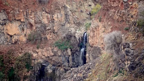 Gamla Waterfall In the Golan Heights Stock Footage 302898345