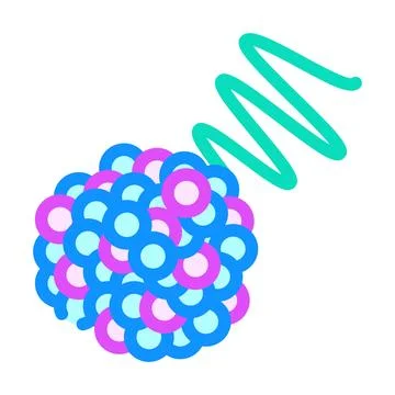 Gamma rays nuclear energy color icon vector illustration Stock Illustration