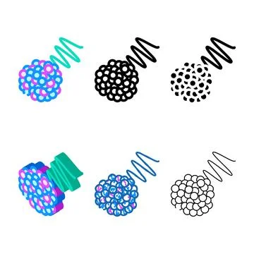 Gamma rays nuclear types energy color icon vector Stock Illustration