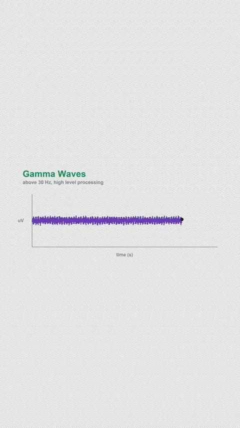 Gamma Waves Labeled EEG Brain Wave Alpha 4K Vertical 9x16 Light Видео 339493973