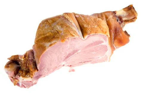Gammon pork on a bone on white Stock Photos