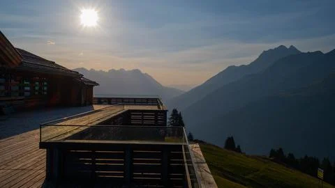 Gampenberg at dawn Stock Photos