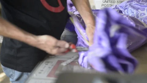 GAMT processes all mail arriving by plane from CONUS and OCONUS locations - 2018 Stock Footage 99640619