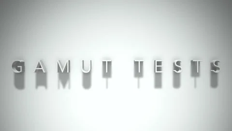 Gamut tests 3D title animation with shadows on a white background Stock Footage 297670972