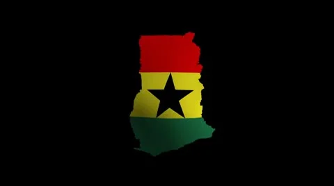 Gana  map flag with alpha channel Stock Footage 8945033