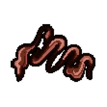 Ganache chocolate drip sause pixel art vector illustration Stock Illustration