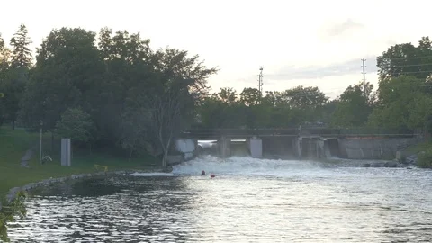 Gananoque Dam Stock Footage 82711674