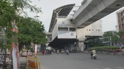 Gandhi Bhavan metro train station in hyd... | Stock Video | Pond5