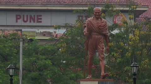 Gandhi's statue 2 Stock Footage 51436254