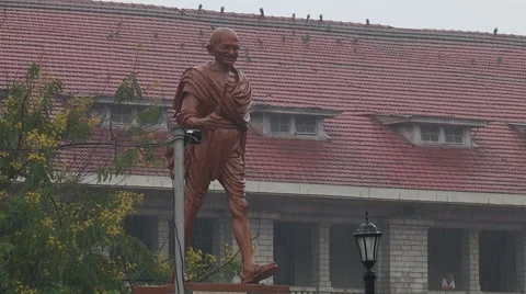 Gandhi's statue Stock Footage 51436316