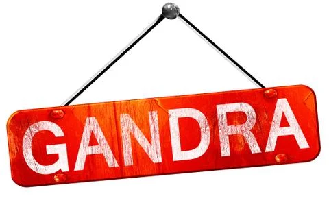 Gandra, 3D rendering, a red hanging sign Stock Illustration