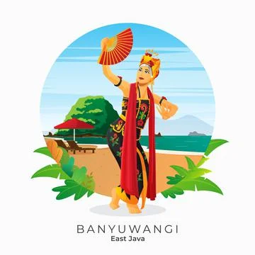Gandrung dance from Banyuwangi East Java Indonesia Stock Illustration