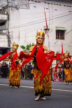 Gandrung dance from Banyuwangi, East Java, at 4th BEN Carnival 库存照片